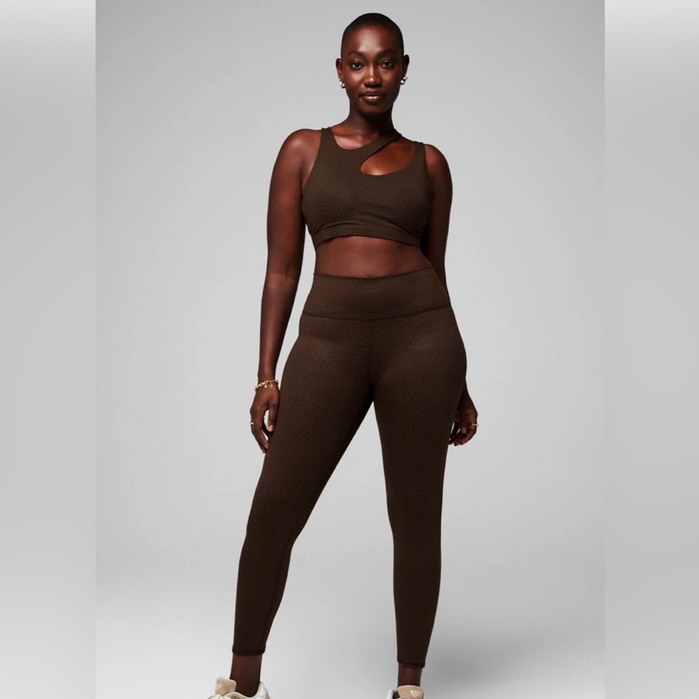 Fabletics oasis pure luxe high waisted legging in cacao snake